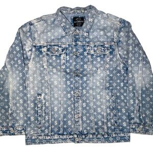 Dollar-Sign Monogram Denim Jacket